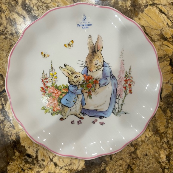 Beatrix Potter Peter Rabbit 10 1/2” scalloped Dinner Plate set of 4 - Brand New - Picture 3 of 4